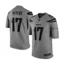 Men's Los Angeles Chargers #17 Philip Rivers Limited Gray Gridiron Football Jersey