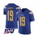 Men's Los Angeles Chargers #19 Lance Alworth Limited Electric Blue Rush Vapor Untouchable 100th Season Football Jersey