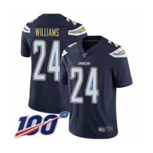 Men's Los Angeles Chargers #24 Trevor Williams Navy Blue Team Color Vapor Untouchable Limited Player 100th Season Football Jersey