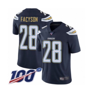 Men's Los Angeles Chargers #28 Brandon Facyson Navy Blue Team Color Vapor Untouchable Limited Player 100th Season Football Jersey