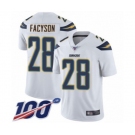 Men's Los Angeles Chargers #28 Brandon Facyson White Vapor Untouchable Limited Player 100th Season Football Jersey