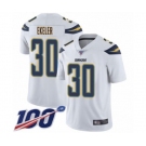 Men's Los Angeles Chargers #30 Austin Ekeler White Vapor Untouchable Limited Player 100th Season Football Jersey