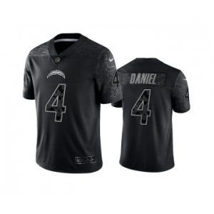 Men's Los Angeles Chargers #4 Chase Daniel Black Reflective Limited Stitched Football Jersey