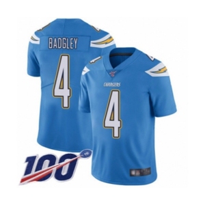 Men's Los Angeles Chargers #4 Michael Badgley Electric Blue Alternate Vapor Untouchable Limited Player 100th Season Football Jersey