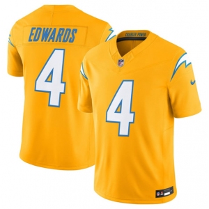 Men's Los Angeles Chargers #4 Taylor Heinicke Gold 2025 F.U.S.E. Alternate Vapor Limited Football Stitched Jersey