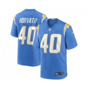 Men's Los Angeles Chargers #40 Zander Horvath 2022 Blue Stitched Football Game Jersey