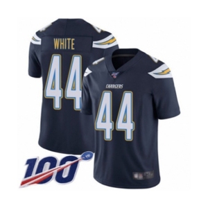 Men's Los Angeles Chargers #44 Kyzir White Navy Blue Team Color Vapor Untouchable Limited Player 100th Season Football Jersey