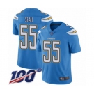 Men's Los Angeles Chargers #55 Junior Seau Electric Blue Alternate Vapor Untouchable Limited Player 100th Season Football Jersey