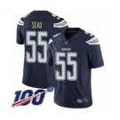 Men's Los Angeles Chargers #55 Junior Seau Navy Blue Team Color Vapor Untouchable Limited Player 100th Season Football Jersey