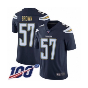 Men's Los Angeles Chargers #57 Jatavis Brown Navy Blue Team Color Vapor Untouchable Limited Player 100th Season Football Jersey