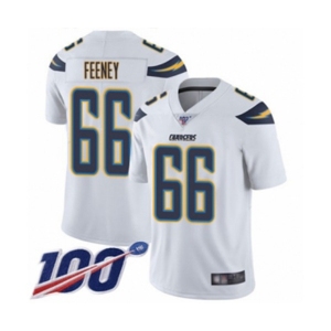 Men's Los Angeles Chargers #66 Dan Feeney White Vapor Untouchable Limited Player 100th Season Football Jersey