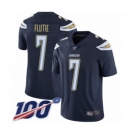 Men's Los Angeles Chargers #7 Doug Flutie Navy Blue Team Color Vapor Untouchable Limited Player 100th Season Football Jersey