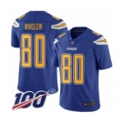 Men's Los Angeles Chargers #80 Kellen Winslow Limited Electric Blue Rush Vapor Untouchable 100th Season Football Jersey