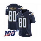 Men's Los Angeles Chargers #80 Kellen Winslow Navy Blue Team Color Vapor Untouchable Limited Player 100th Season Football Jersey