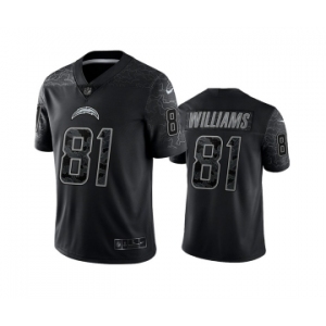 Men's Los Angeles Chargers #81 Mike Williams Black Reflective Limited Stitched Football Jersey