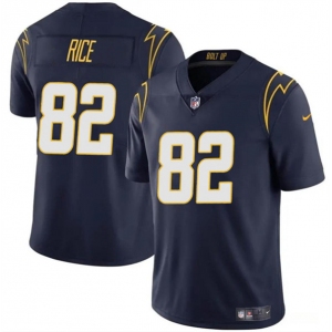 Men's Los Angeles Chargers #82 Brenden Rice Navy 2024 Draft Vapor Limited Football Stitched Jersey