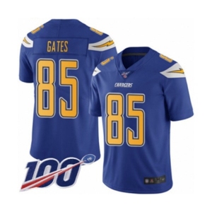 Men's Los Angeles Chargers #85 Antonio Gates Limited Electric Blue Rush Vapor Untouchable 100th Season Football Jersey