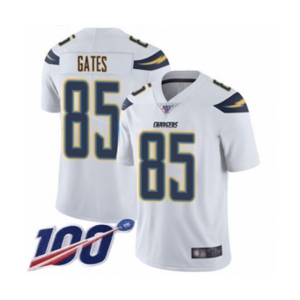 Men's Los Angeles Chargers #85 Antonio Gates White Vapor Untouchable Limited Player 100th Season Football Jersey