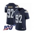 Men's Los Angeles Chargers #92 Brandon Mebane Navy Blue Team Color Vapor Untouchable Limited Player 100th Season Football Jersey