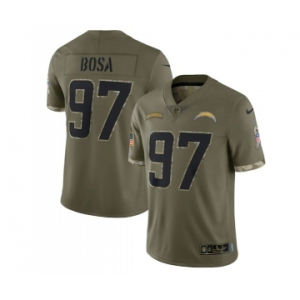 Men's Los Angeles Chargers #97 Joey Bosa 2022 Olive Salute To Service Limited Stitched Jersey