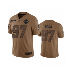 Men's Los Angeles Chargers #97 Joey Bosa 2023 Brown Salute To Service Limited Football Stitched Jersey