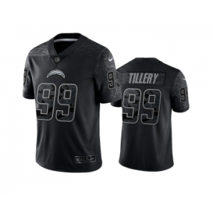 Men's Los Angeles Chargers #99 Jerry Tillery Black Reflective Limited Stitched Football Jersey
