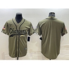 Men's Los Angeles Chargers Blank Olive Salute to Service Cool Base Stitched Baseball Jersey