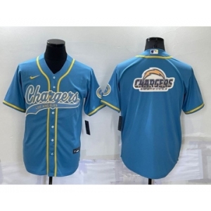Men's Los Angeles Chargers Light Blue Team Big Logo With Patch Cool Base Stitched