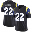 Men's Los Angeles Rams #22 Blake Corum Black 2025 F.U.S.E. “Rivalries” Vapor Limited Stitched Football Jersey