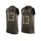 Men's Nike Los Angeles Chargers #13 Keenan Allen Limited Green Salute to Service Tank Top NFL Jersey