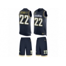 Men's Nike Los Angeles Chargers #22 Jason Verrett Limited Navy Blue Tank Top Suit NFL Jersey