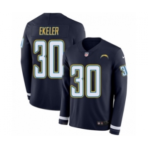 Men's Nike Los Angeles Chargers #30 Austin Ekeler Limited Navy Blue Therma Long Sleeve NFL Jersey