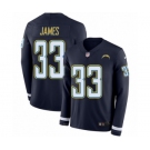 Men's Nike Los Angeles Chargers #33 Derwin James Limited Navy Blue Therma Long Sleeve NFL Jersey