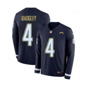 Men's Nike Los Angeles Chargers #4 Michael Badgley Limited Navy Blue Therma Long Sleeve NFL Jersey