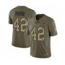 Men's Nike Los Angeles Chargers #42 Uchenna Nwosu Limited Olive Camo 2017 Salute to Service NFL Jersey