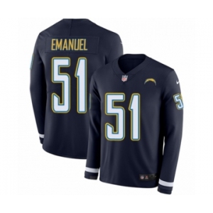 Men's Nike Los Angeles Chargers #51 Kyle Emanuel Limited Navy Blue Therma Long Sleeve NFL Jersey