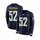 Men's Nike Los Angeles Chargers #52 Denzel Perryman Limited Navy Blue Therma Long Sleeve NFL Jersey