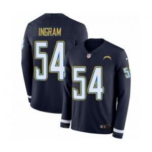 Men's Nike Los Angeles Chargers #54 Melvin Ingram Limited Navy Blue Therma Long Sleeve NFL Jersey