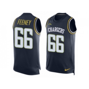 Men's Nike Los Angeles Chargers #66 Dan Feeney Limited Navy Blue Player Name & Number Tank Top NFL Jersey