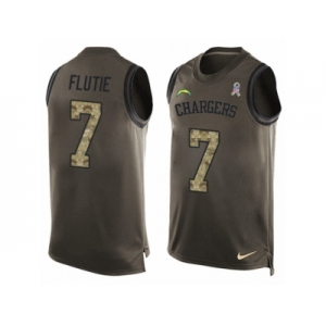 Men's Nike Los Angeles Chargers #7 Doug Flutie Limited Green Salute to Service Tank Top NFL Jersey