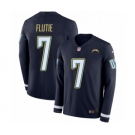 Men's Nike Los Angeles Chargers #7 Doug Flutie Limited Navy Blue Therma Long Sleeve NFL Jersey