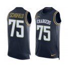 Men's Nike Los Angeles Chargers #75 Michael Schofield Limited Navy Blue Player Name & Number Tank Top NFL Jersey