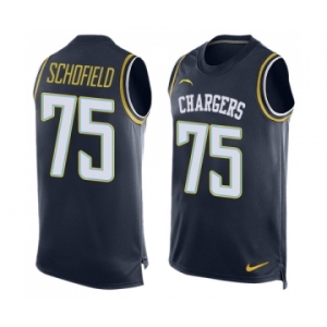Men's Nike Los Angeles Chargers #75 Michael Schofield Limited Navy Blue Player Name & Number Tank Top NFL Jersey