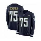 Men's Nike Los Angeles Chargers #75 Michael Schofield Limited Navy Blue Therma Long Sleeve NFL Jersey