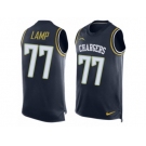 Men's Nike Los Angeles Chargers #77 Forrest Lamp Limited Navy Blue Player Name & Number Tank Top NFL Jersey