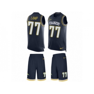 Men's Nike Los Angeles Chargers #77 Forrest Lamp Limited Navy Blue Tank Top Suit NFL Jersey