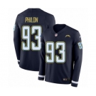 Men's Nike Los Angeles Chargers #93 Darius Philon Limited Navy Blue Therma Long Sleeve NFL Jersey