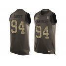 Men's Nike Los Angeles Chargers #94 Corey Liuget Limited Green Salute to Service Tank Top NFL Jersey