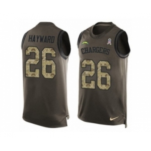 Men's Nike San Diego Chargers #26 Casey Hayward Limited Green Salute to Service Tank Top NFL Jersey
