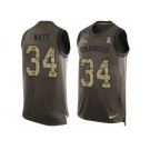 Men's Nike San Diego Chargers #34 Derek Watt Limited Green Salute to Service Tank Top NFL Jersey